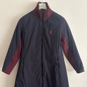 $2955 Marni Navy Burgundy Long Quilted Technical Jacket/ Car Coat  IT 42 /US 6